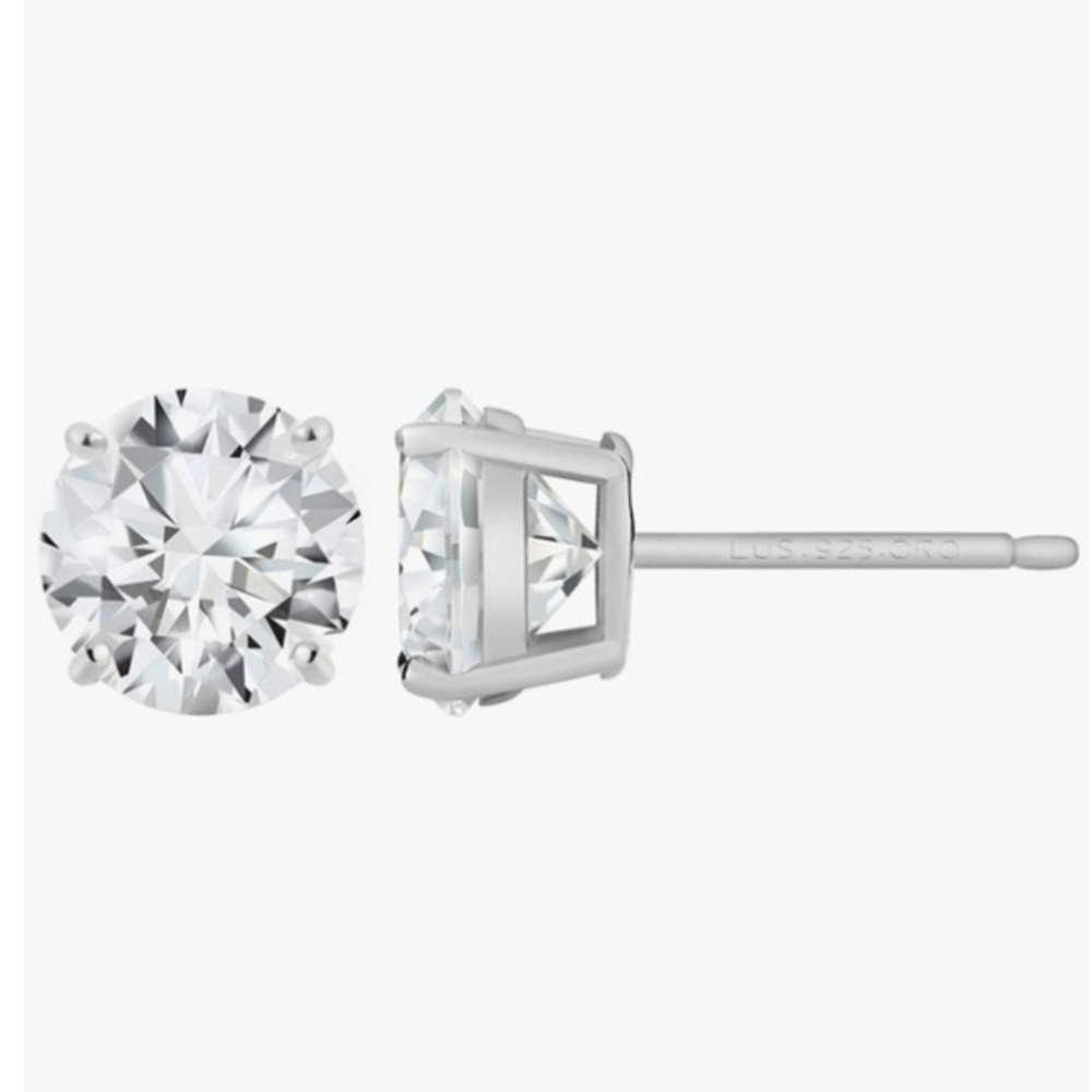 14k White Gold Filled CZ Stud Earrings 1 Carat